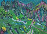 Ernst Ludwig Kirchner Landschaft Sertigtal oil